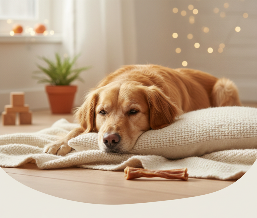 Imágen de un perro sensible descansando.